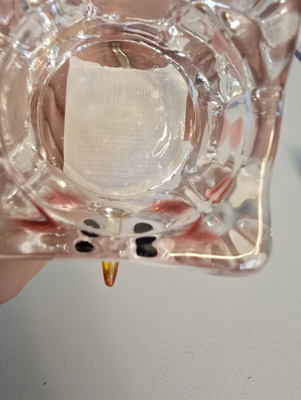 2 Department Dept. 56 Clear Glass Ice Cube Snowman Faces Candle Holders